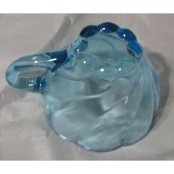 Hazel Atlas MCM Turquoise Blue Seashell Snack Set 4 Plates & Cups Retro Aqua Bea - Picture 2 of 12